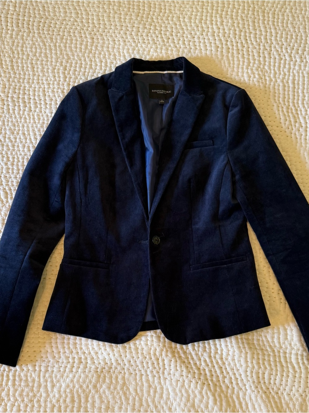 Banana Republic Navy Corduroy Blazer Classic Fit Women’s Size 6